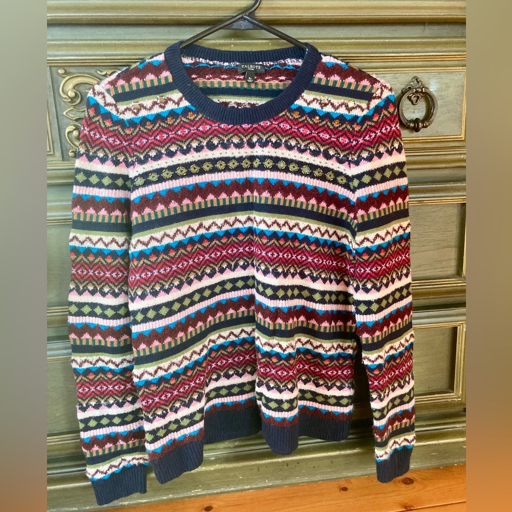 Talbots Multicolor Wool Blend Sweater